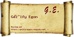 Gálfy Egon névjegykártya